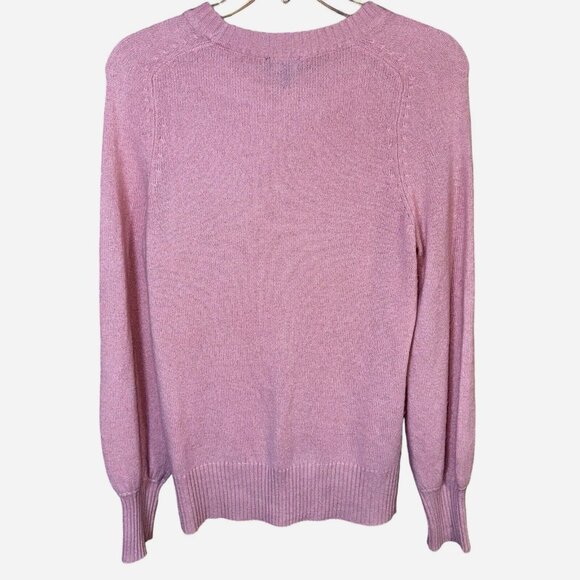 The Limited Cashmere Crewneck Sweater M Pink Soft Knit Quiet Luxury Fall Layer - Picture 2 of 4